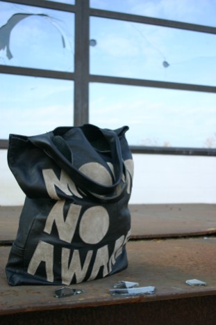 mono no aware bag with suede letters