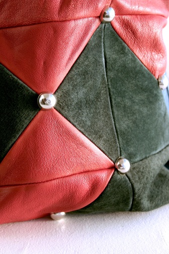 leather quilt bag and studs