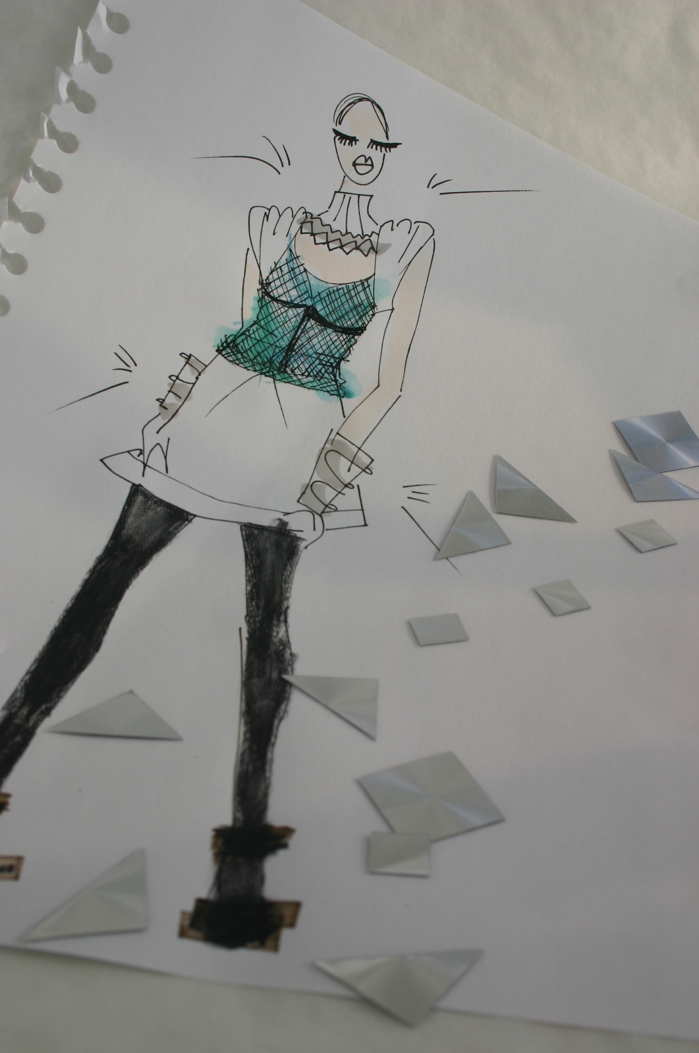 fashion drawing for Intercoiffure Finland photoshoot by Susanoo