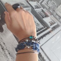 diy bracelets out of denim and leather